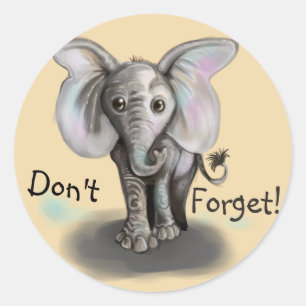 Baby Elephant Classic Round Sticker