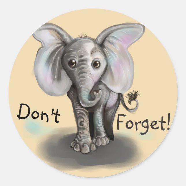 Baby Elephant Classic Round Sticker (Front)