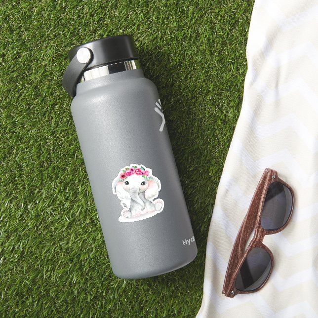 Baby elephant cute flower  (HydroFlask Insitu)