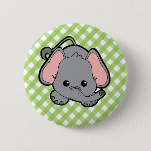 Baby Elephant Cutie 2 Inch Round Button