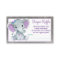 Baby Elephant diaper raffle ticket Purple Teal