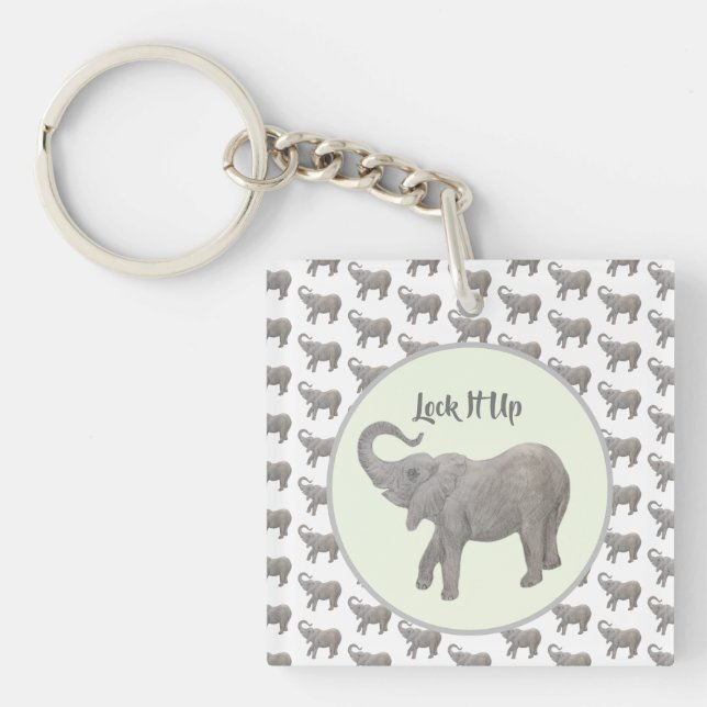 Baby Elephant Double Sided Keychain (Front)