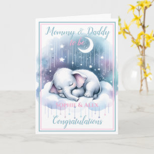Baby Elephant Expecting Mommy & Daddy to be Card