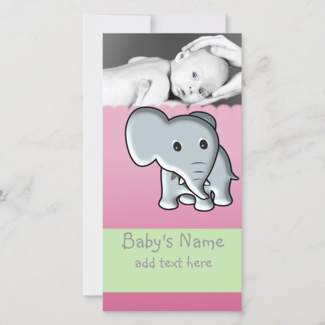 Baby Elephant Faire-part (Devant)
