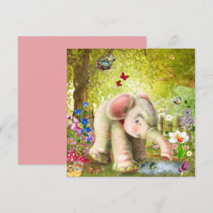 Baby Elephant Fantasy Flat Card
