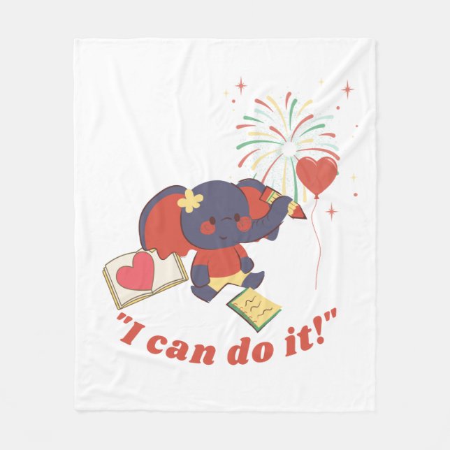 Baby Elephant Fleece Blanket (Front)