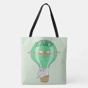 Baby Elephant Flying in Balloon Gender Neutral  Tote Bag