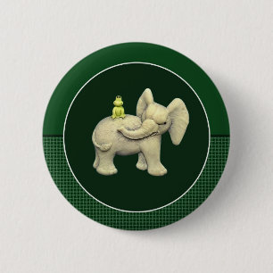 Baby Elephant & Frog 2 Inch Round Button