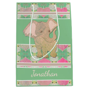 Baby Elephant Green Gift Bag