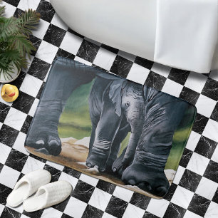 Baby  Elephant Grey Cute Bath Mat
