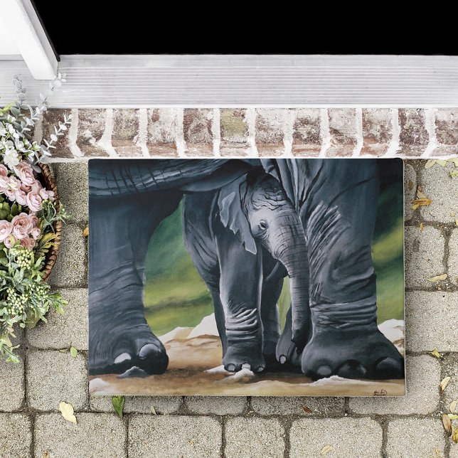 Baby  Elephant Grey Cute Doormat (Creator Uploaded)
