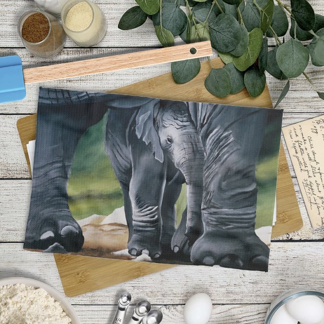 Baby  Elephant Grey Cute Kitchen Towel (Creator Uploaded)