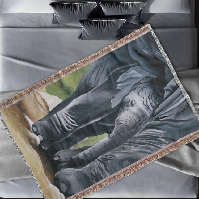 Baby  Elephant Grey Cute Throw Blanket (Creator Uploaded)