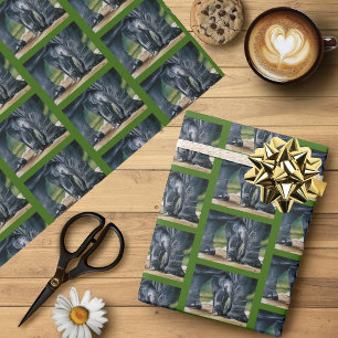 Baby Elephant Grey Cute Wrapping Paper
