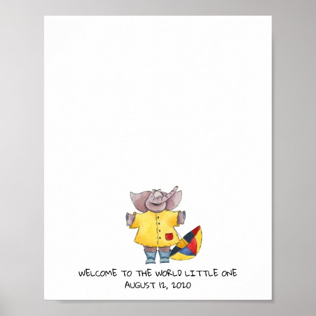Baby Elephant Guest Book (Front)