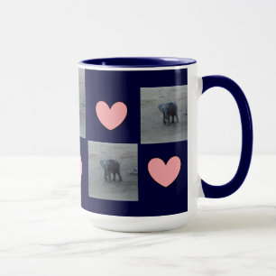 Baby Elephant Hearts Ringer Mug-F-by Fern Savannah Mug