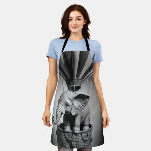Baby Elephant in a Hot Air Balloon Apron