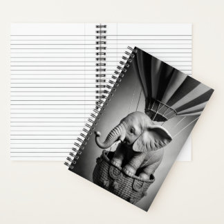 Baby Elephant in a Hot Air Balloon Notebook