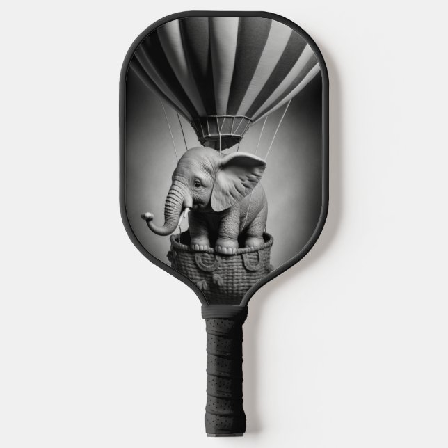 Baby Elephant in a Hot Air Balloon Pickleball Paddle (Front)