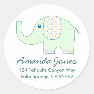 Baby Elephant in Pastels Address Labels