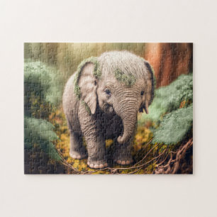 Baby Elephant Jigsaw Puzzle