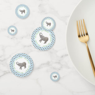 Baby Elephant Light Blue Birthday Confetti