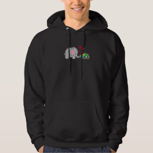 Baby Elephant Love Puzzle Piece Cool Autism Awaren Hoodie
