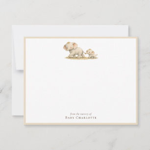 Baby Elephant Nursery Baby Shower Note Card