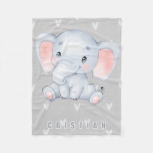 Baby Elephant Nursery Cute Decor Fleece Blanket