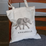 Baby Elephant Personalized Tote Bag for Child<br><div class="desc">Personalize this tote bag to create the perfect carry-all for your child's activities. It also makes a great gift bag that can be reused again and again. The design features my original watercolor elephant. Please contact me if you need help customizing your order.</div>