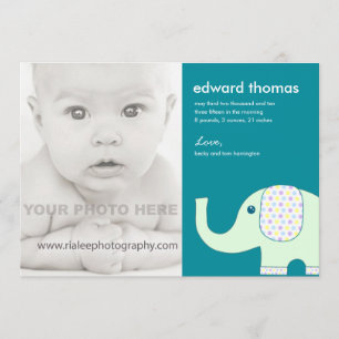 Baby Elephant Phot Announcement