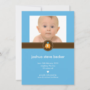 Baby Elephant Photo Birth Announcement