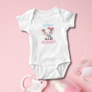Baby Elephant Pink Baby Girl Baby Shower Gift  Bodysuit