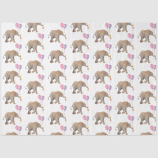 Baby Elephant pink & violet balloon Tissue Paper