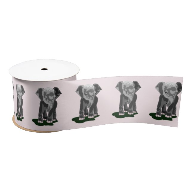 Baby Elephant Ribbon - Your Colours - Text Satin Ribbon (Spool)