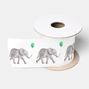 Baby Elephant Satin Ribbon for New Baby Gift Wrap