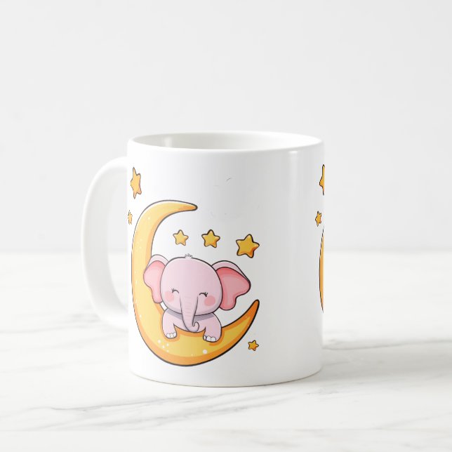 Baby elephant sleeping coffee mug (Front Left)