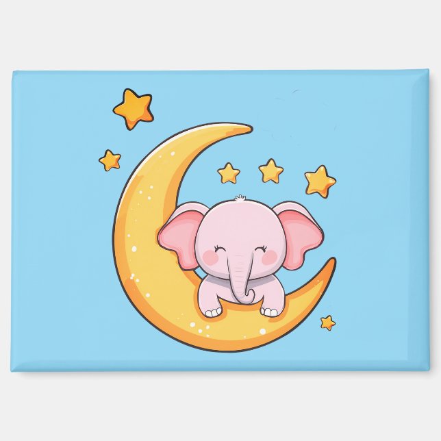 Baby elephant sleeping magnet (Front)