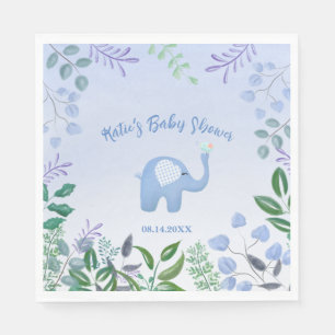 Baby Elephant Song Bird Baby Shower Napkin