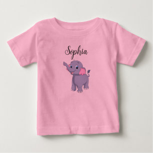 Baby Elephant T-Shirt with Editable Name