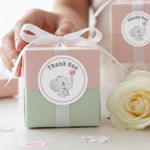 Baby Elephant Thank You Sticker