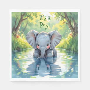 Baby Elephant Themed Baby Shower Napkin