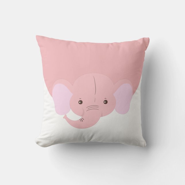 Baby Elephant Throw Pillow (Front)