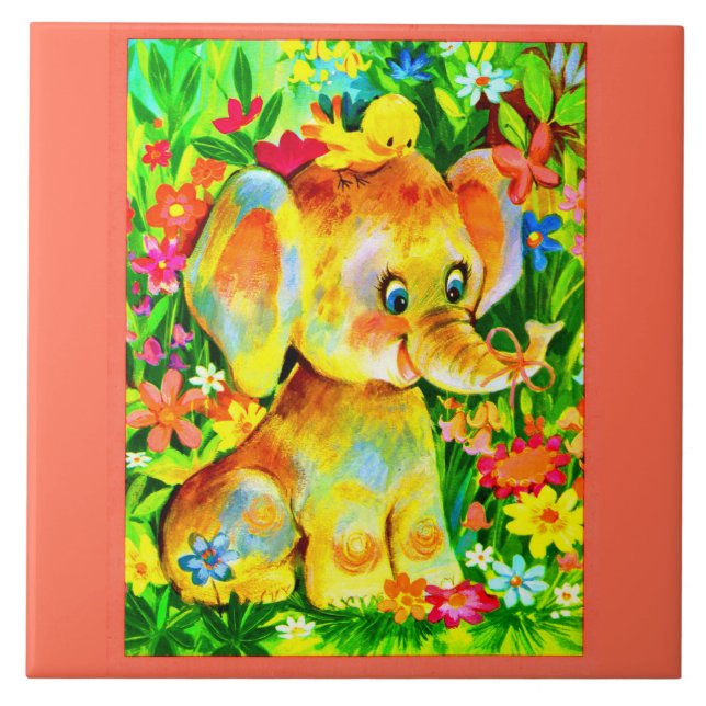 baby elephant tile (Front)