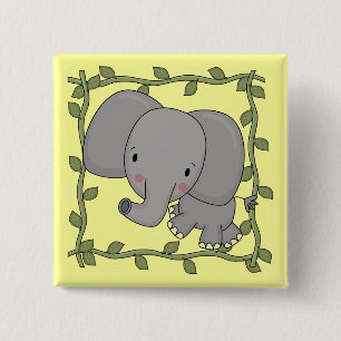 Baby Elephant Tshirts and Gifts 2 Inch Square Button