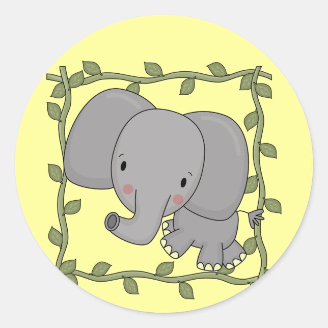 Baby Elephant Tshirts and Gifts Classic Round Sticker (Front)