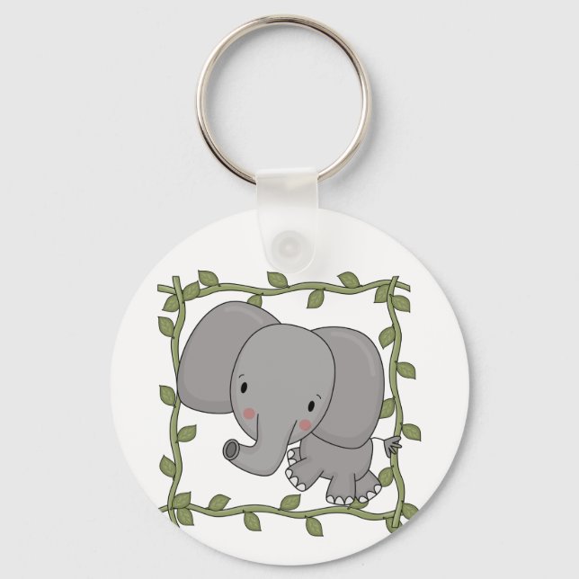 Baby Elephant Tshirts and Gifts Keychain (Front)