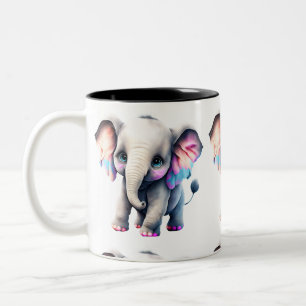 Baby Elephant Two-Tone Coffee Mug