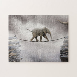 Baby Elephant Walks The Tightrope Jigsaw Puzzle
