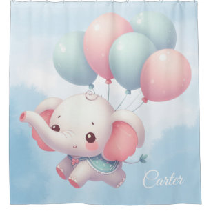 baby elephant with balloons
